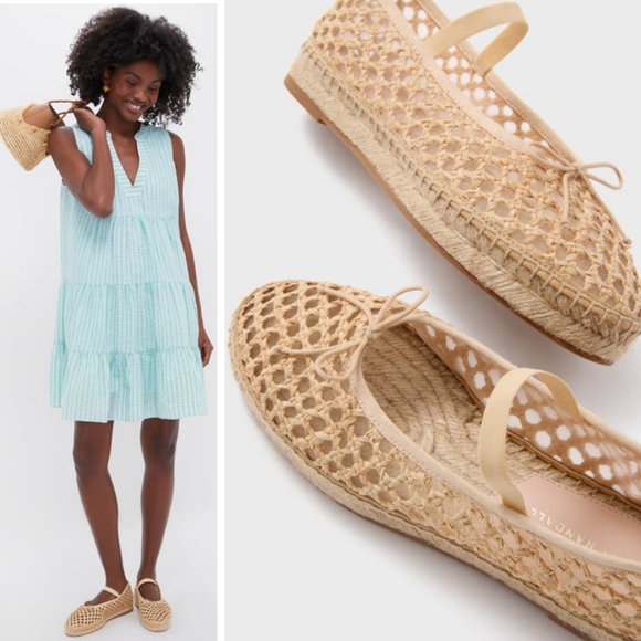 New! Loeffler Randall Kayla Raffia Ballet Espadrilles - Picture 1 of 16